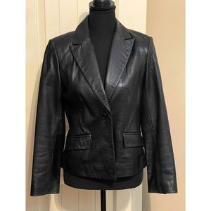 Alfani Black Genuine Leather Jacket